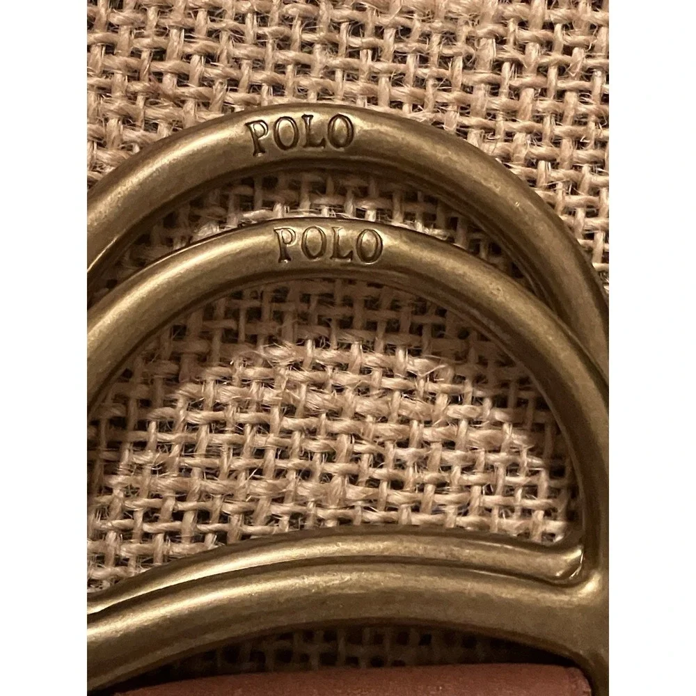 Polo Ralph Lauren Equestrian Belt Sz S D-Ring Stripe Grosgrain Brass Buckle